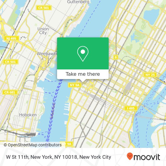 W St 11th, New York, NY 10018 map