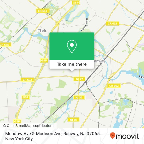 Mapa de Meadow Ave & Madison Ave, Rahway, NJ 07065
