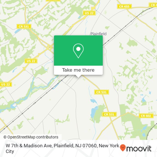 W 7th & Madison Ave, Plainfield, NJ 07060 map