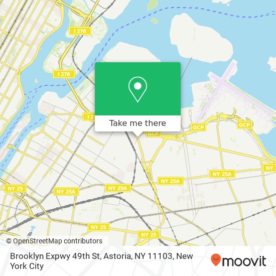 Mapa de Brooklyn Expwy 49th St, Astoria, NY 11103