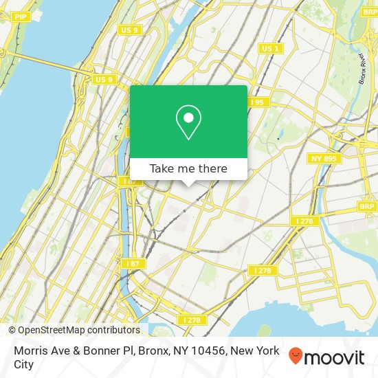 Morris Ave & Bonner Pl, Bronx, NY 10456 map