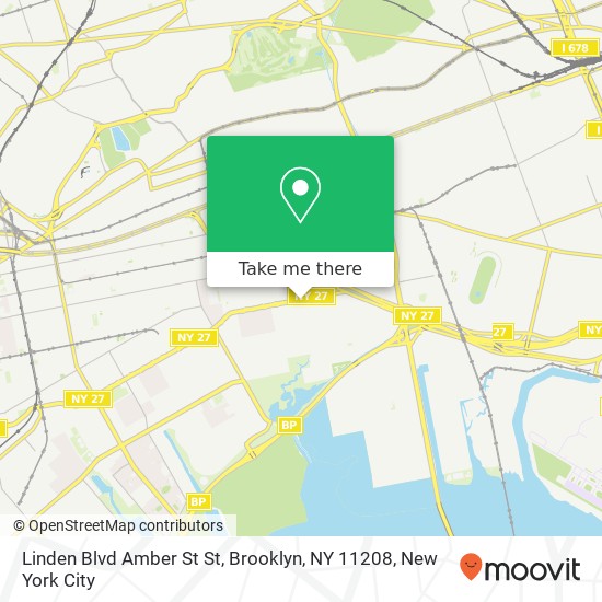 Mapa de Linden Blvd Amber St St, Brooklyn, NY 11208