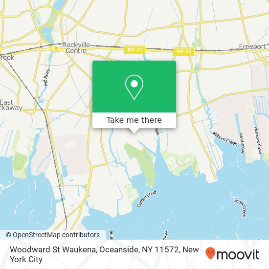 Mapa de Woodward St Waukena, Oceanside, NY 11572