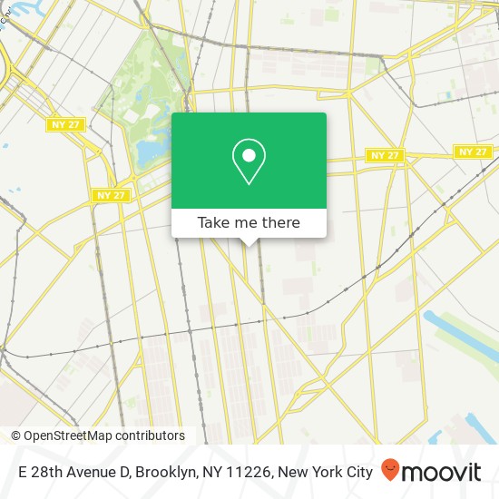 Mapa de E 28th Avenue D, Brooklyn, NY 11226
