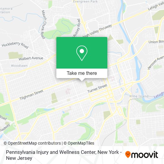 Mapa de Pennsylvania Injury and Wellness Center