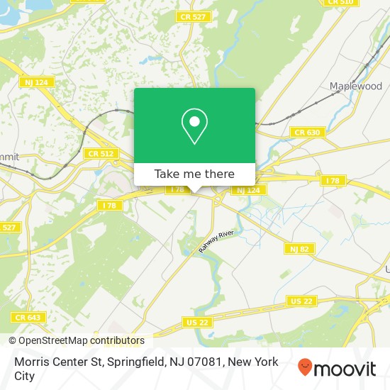 Morris Center St, Springfield, NJ 07081 map