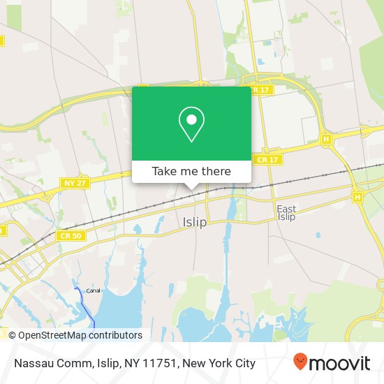 Nassau Comm, Islip, NY 11751 map