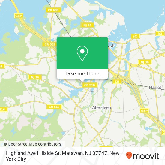 Highland Ave Hillside St, Matawan, NJ 07747 map