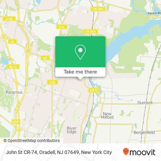 John St CR-74, Oradell, NJ 07649 map