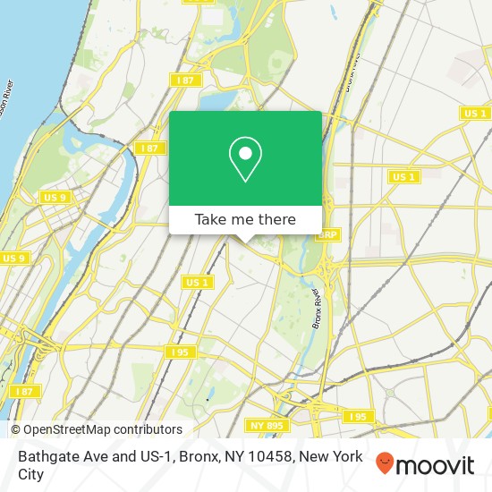 Bathgate Ave and US-1, Bronx, NY 10458 map