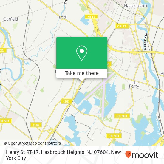 Mapa de Henry St RT-17, Hasbrouck Heights, NJ 07604