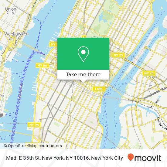 Madi E 35th St, New York, NY 10016 map