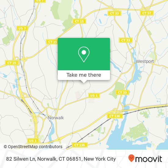 Mapa de 82 Silwen Ln, Norwalk, CT 06851