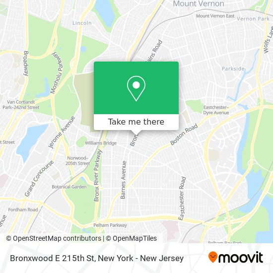 Bronxwood E 215th St map