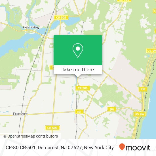 Mapa de CR-80 CR-501, Demarest, NJ 07627