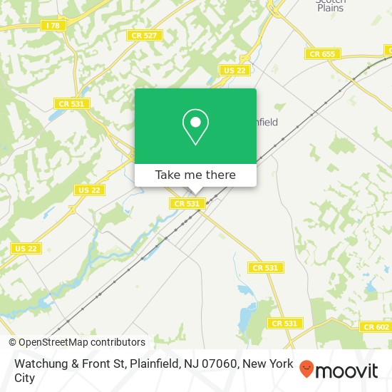 Watchung & Front St, Plainfield, NJ 07060 map
