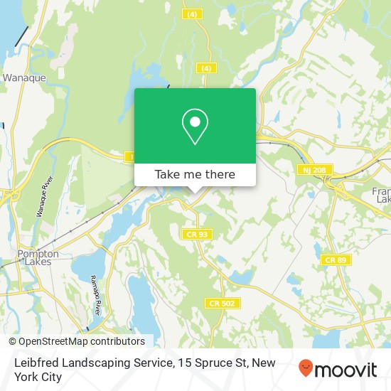 Mapa de Leibfred Landscaping Service, 15 Spruce St
