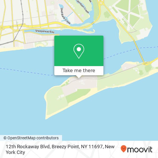 Mapa de 12th Rockaway Blvd, Breezy Point, NY 11697