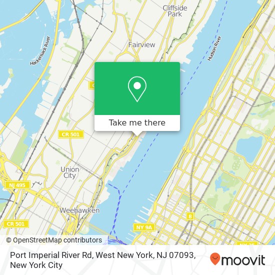 Mapa de Port Imperial River Rd, West New York, NJ 07093