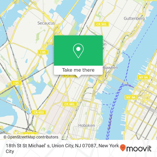 Mapa de 18th St St Michael' s, Union City, NJ 07087