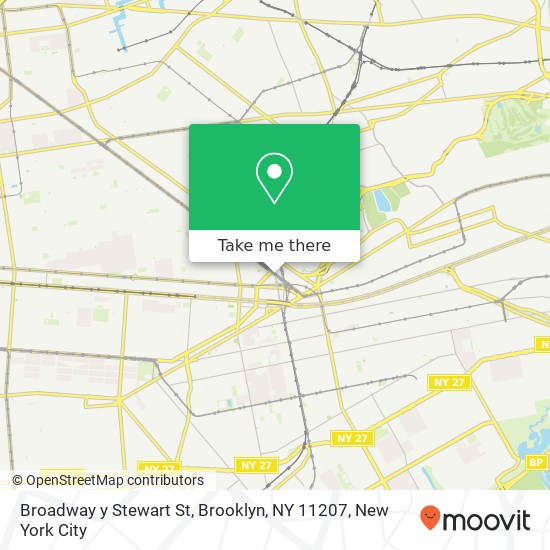 Broadway y Stewart St, Brooklyn, NY 11207 map