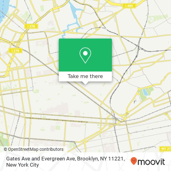 Mapa de Gates Ave and Evergreen Ave, Brooklyn, NY 11221