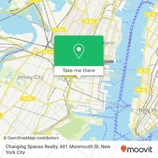 Mapa de Changing Spaces Realty, 481 Monmouth St
