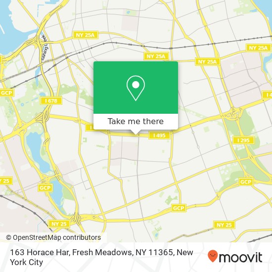 Mapa de 163 Horace Har, Fresh Meadows, NY 11365