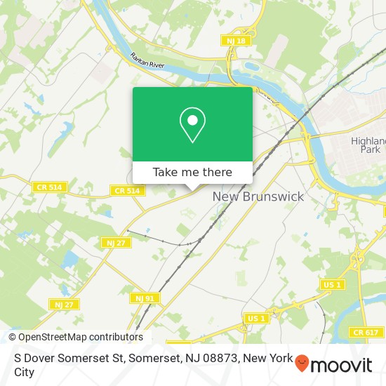 Mapa de S Dover Somerset St, Somerset, NJ 08873