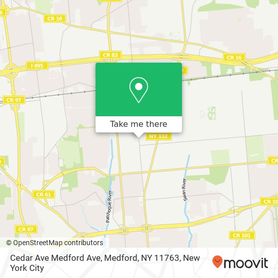 Mapa de Cedar Ave Medford Ave, Medford, NY 11763
