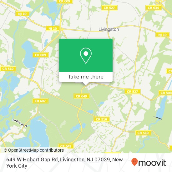 649 W Hobart Gap Rd, Livingston, NJ 07039 map