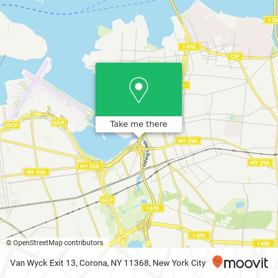 Mapa de Van Wyck Exit 13, Corona, NY 11368