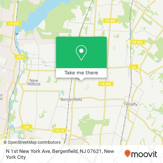 N 1st New York Ave, Bergenfield, NJ 07621 map