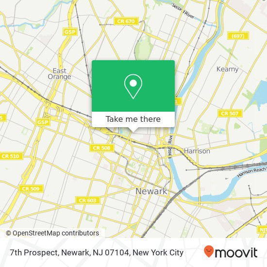 Mapa de 7th Prospect, Newark, NJ 07104