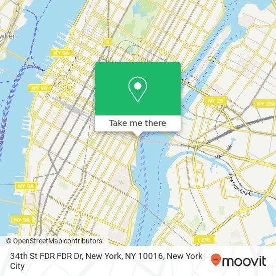 Mapa de 34th St FDR FDR Dr, New York, NY 10016