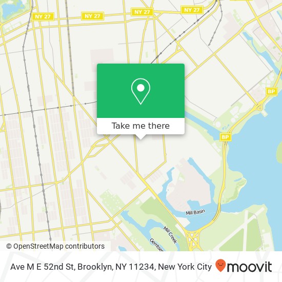 Mapa de Ave M E 52nd St, Brooklyn, NY 11234