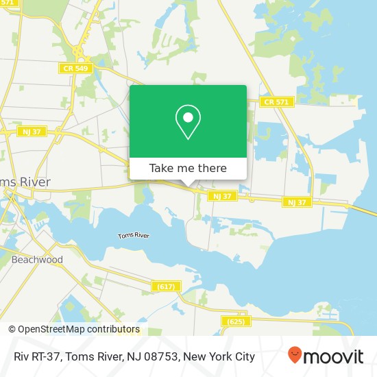 Mapa de Riv RT-37, Toms River, NJ 08753