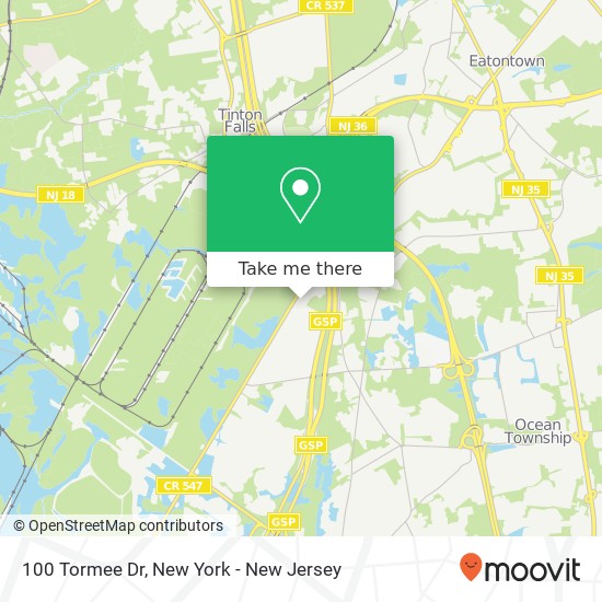 Mapa de 100 Tormee Dr, Tinton Falls, NJ 07712