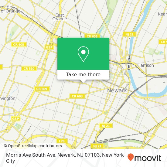 Morris Ave South Ave, Newark, NJ 07103 map