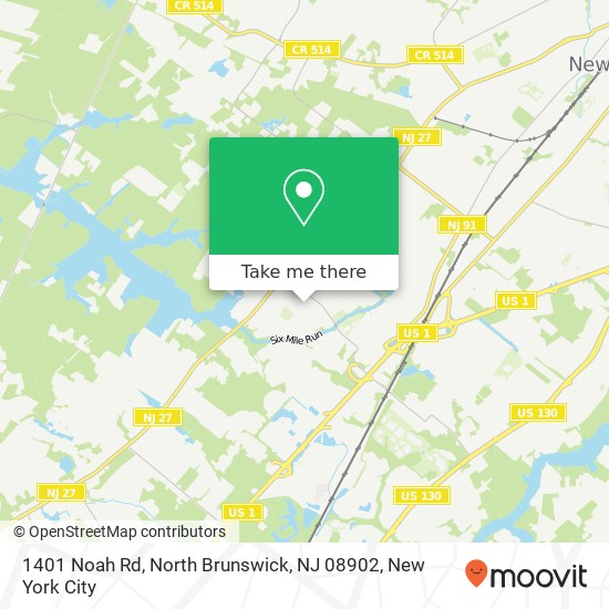Mapa de 1401 Noah Rd, North Brunswick, NJ 08902