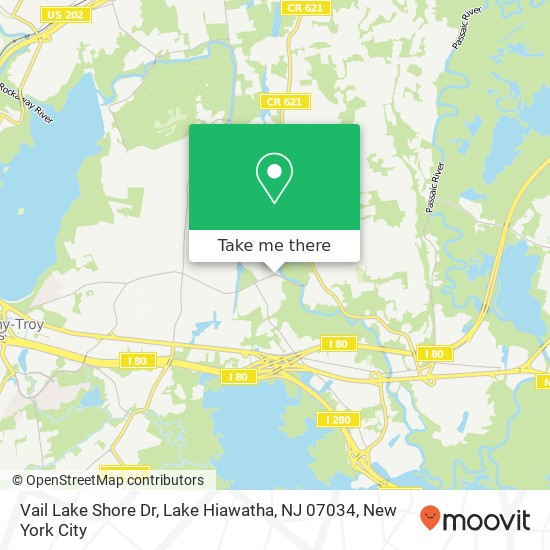 Vail Lake Shore Dr, Lake Hiawatha, NJ 07034 map