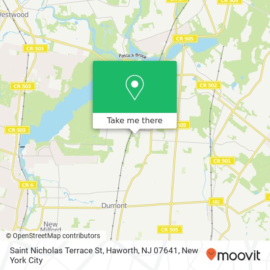 Mapa de Saint Nicholas Terrace St, Haworth, NJ 07641