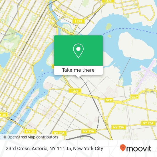 Mapa de 23rd Cresc, Astoria, NY 11105