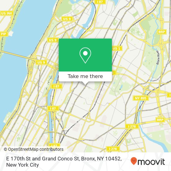 E 170th St and Grand Conco St, Bronx, NY 10452 map