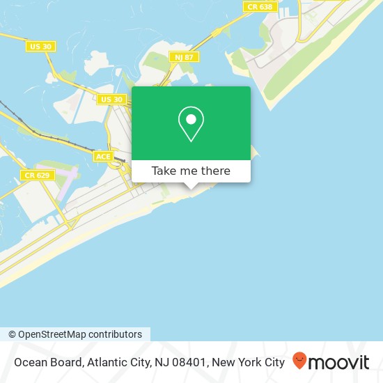 Mapa de Ocean Board, Atlantic City, NJ 08401