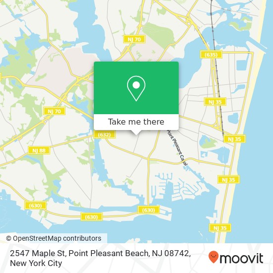 Mapa de 2547 Maple St, Point Pleasant Beach, NJ 08742