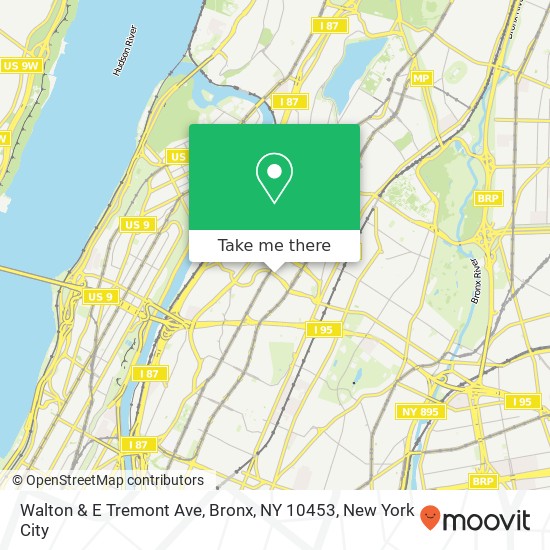 Mapa de Walton & E Tremont Ave, Bronx, NY 10453