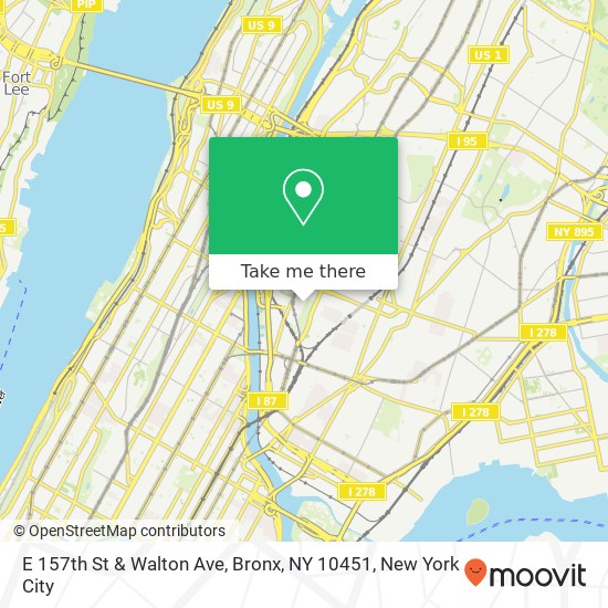 Mapa de E 157th St & Walton Ave, Bronx, NY 10451