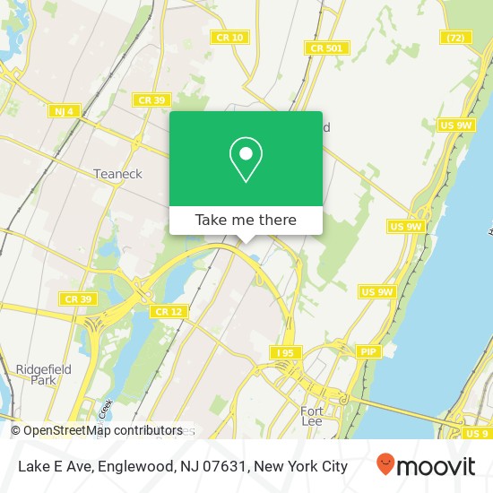 Mapa de Lake E Ave, Englewood, NJ 07631