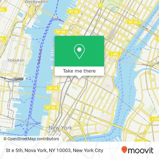 Mapa de St e 5th, Nova York, NY 10003